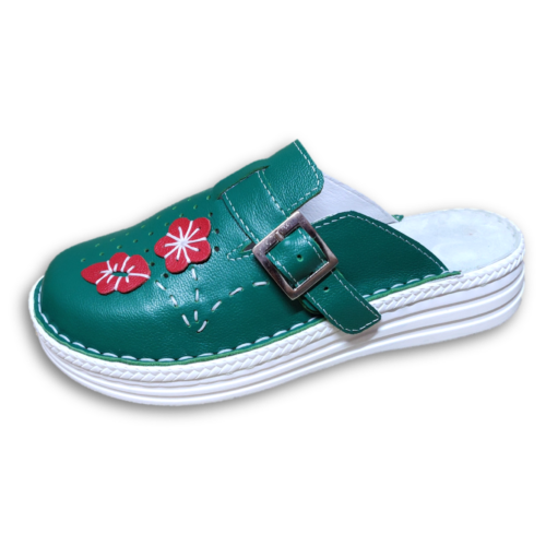 Verde bizonat cu floare rosie si gaurele